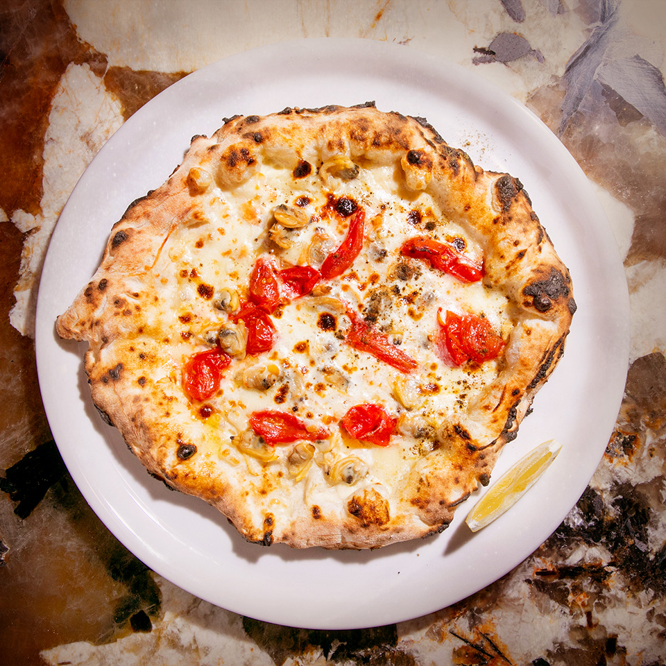 クリームピザの写真